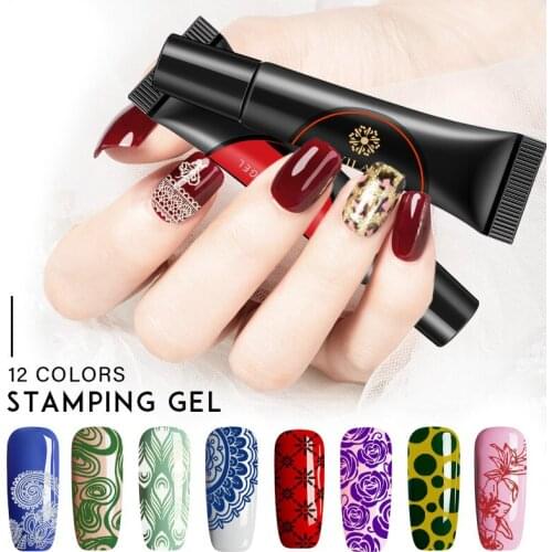 Stamping Gel Nail Polish 8ml Neon Uv Gel Semi Permanent Led Hybrid Varnish Lacquer Soak Off for Nails Art Plate gel nail polish