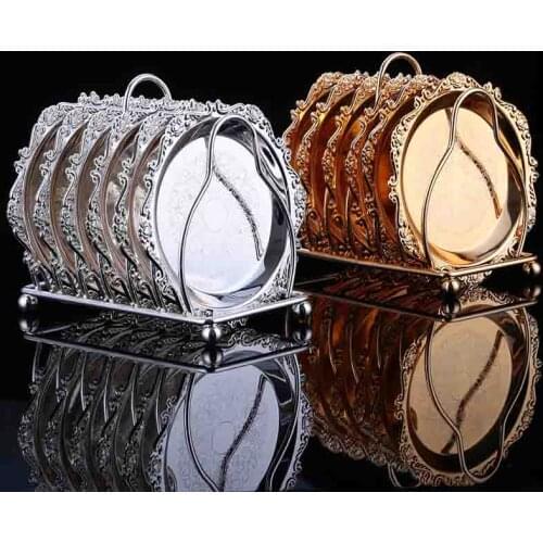 Exquisite cake tray set dishes rack set 6 in 1 gold/silver Fashion cake pan mini snack tray dried fruit pallet dessert