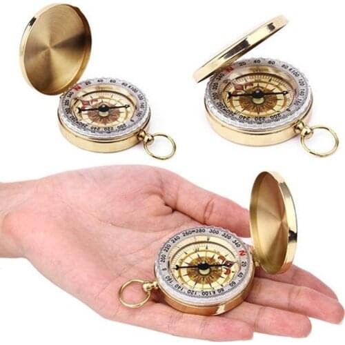 Portable Outdoor Pocket Watch Camping Compass Hiking Pocket Watch Retro Flip Compass