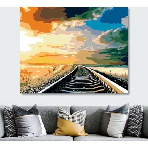 Oil Painting By Numbers Flower On Cotton With Frame Handmade Drawing For Adults Picture Coloring Decoration Art