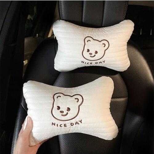 Creative Cartoon Cotton Cloth Ice Silk Four Seasons Universal Car Interior Decoration Car Neck Pillow