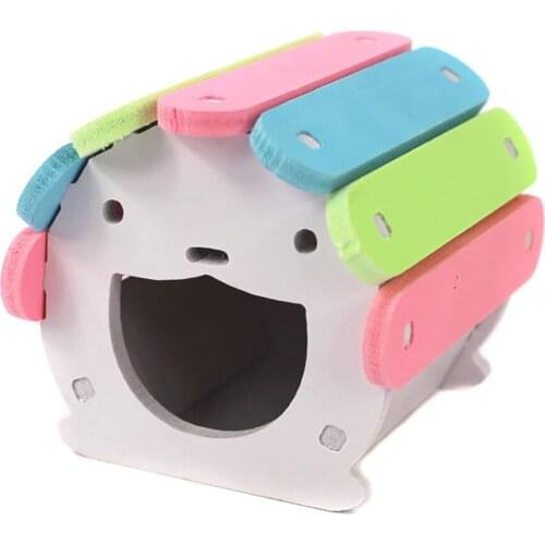 Cute Mini Small Animal Pet Hamster House Nest Rabbit Hedgehog Pet Sleeping Log Cabin Animal Sleeping House Supplies