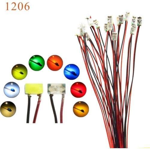 SMD 1206 Wired Led Lamp Models 3V Led Train Pre-soldered Micro Litz For Train Railway Landscape Lighting