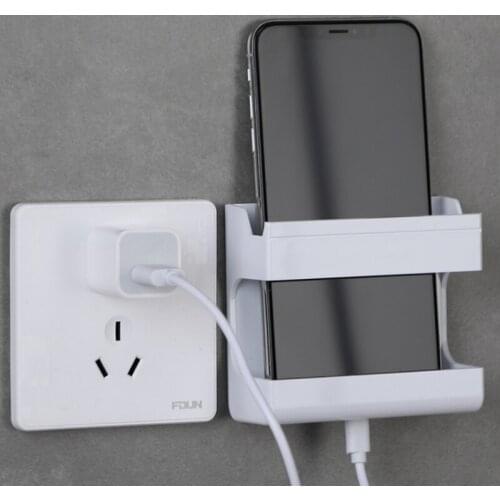 Wall Shelf Bed Mobile Phone Charging Holder Wall-Mounted Multi-Function Punch-Free Toilet Bedside Creative Phone Holder