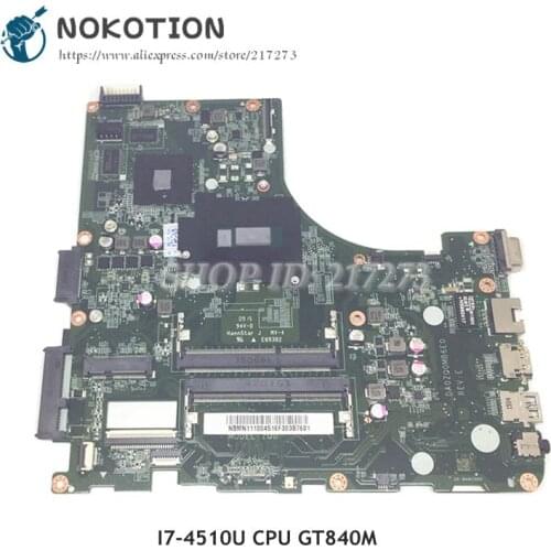 NOKOTION For Acer aspire E5-471G Laptop Motherboard DA0ZQ0MB6E0 NBMN111004 SR1EB I7-4510U CPU GT840M Video card