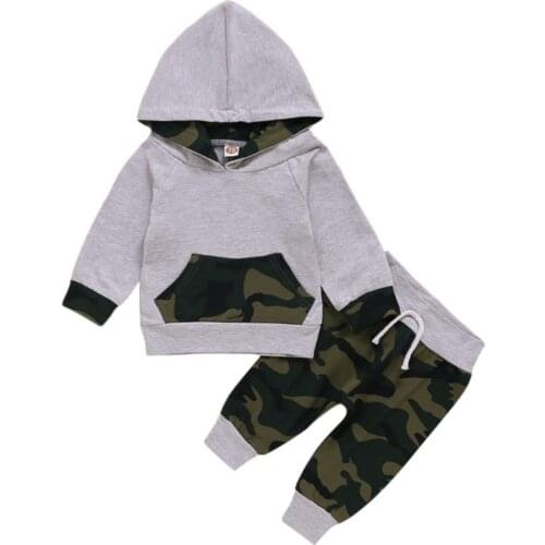 Autumn 2PCS Set Cotton Baby Boy Clothes Set Baby Clothes For Newborns Hooded Sweatshirt+Pants Baby Boy Outfits