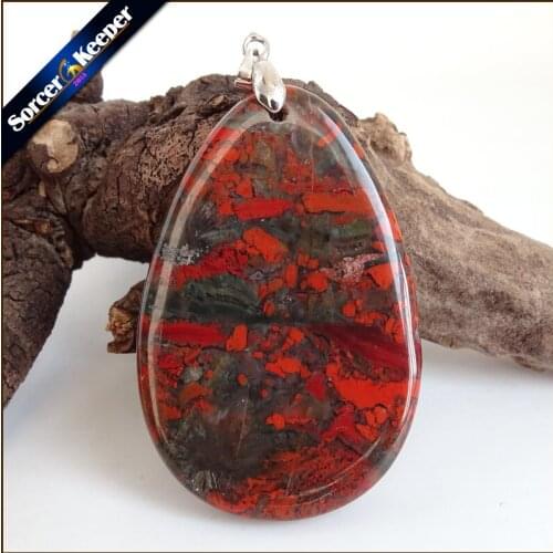 Collares New Pendant Necklace Natural Crystal Stone Bloodstone Beads Agates Necklace & Pendants Fashion Bijoux Women WS774