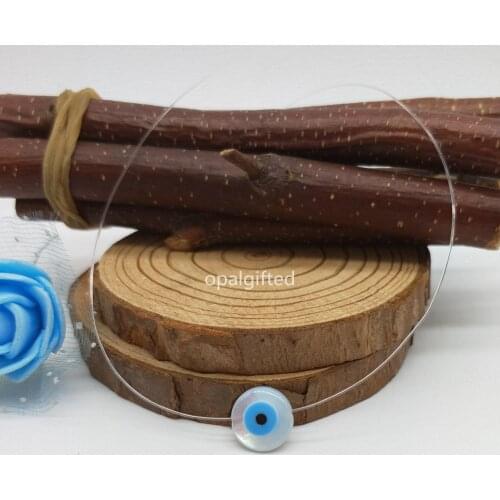 1pc/lot High Quality Promotion Transparent Chain Mother Of Pearl Blue Eye MOP Shell Necklace with wholesale price for women gift