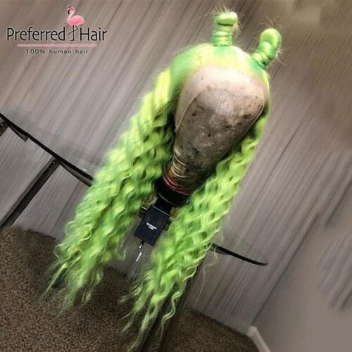 Preferred 13x4 Brazilian Ombre Lace Front Wig Pre Plucked Deep Wave Wig Remy Hair Lace Front Human Hair Wigs For Black Women