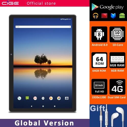 CIGE N9 10 inch Tablet PC Android 8.0 1920*1200 10-Core CPU 6GB RAM 64GB Dual Camera 4G Lte Dual Camera SIM Card With Keyboard