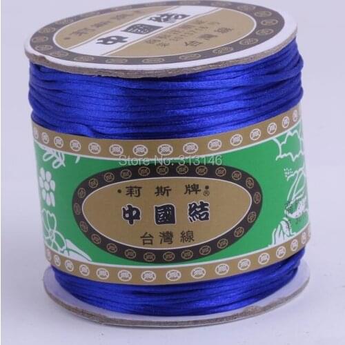 80M/Spool 1.5MM Braided Royal Blue Nylon Chinese Knot Cord Macrame Handmade Beading Shamballa String Thread Rope for Handcraft