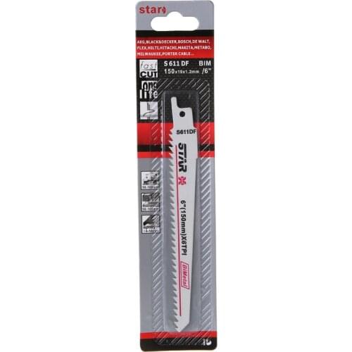 Bi-Metal S611DF 150mm 6" Reciprocating Saw Blade Effective For Cutting Wood Woodworking