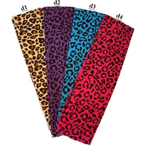2 inch Cheetah Leopard Printing Cotton Stretch Headbands Yoga Running Sports Hair Bands Bandage On Head Gum Turban Bandana