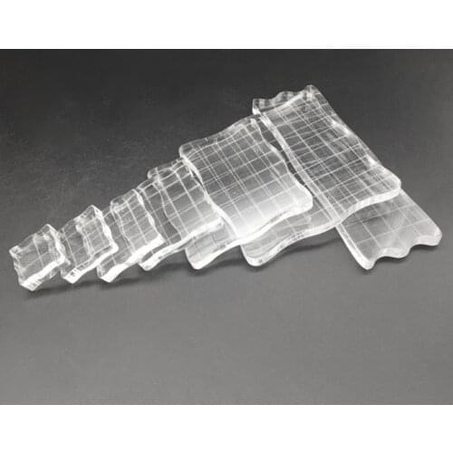 7pcs/set Transparent Acrylic Clear Stamp Block Pad Scrapbooking DIY Handmade Too H58C