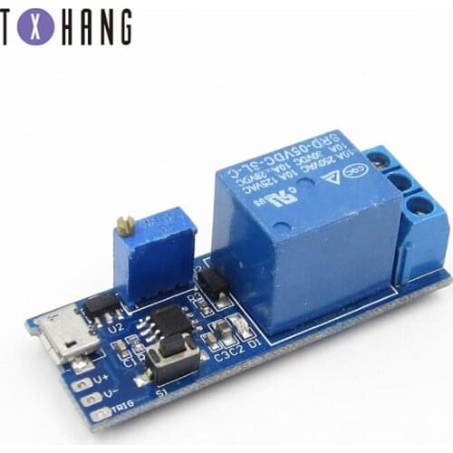 Voltage DC 5V-30V Micro USB Power Adjustable Delay Relay Timer Control Trigger Delay Conduction Relay Switch Module