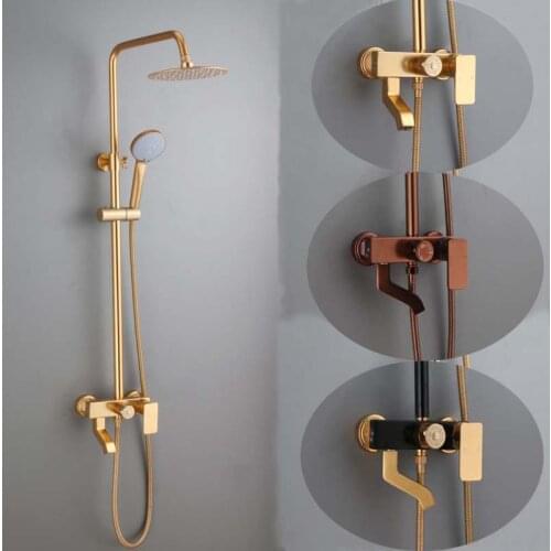 Gray Blue Black Shower Set Bath Faucets Bath Taps Shower Faucet Shower Panel Rainfall Space aluminum