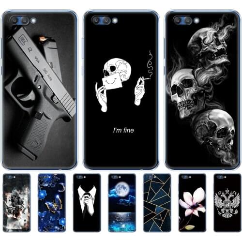 Silicon case for huawei honor V10 VIEW 10 soft tpu back phone cover for huawei honor 10 Case Etui protective printing coque