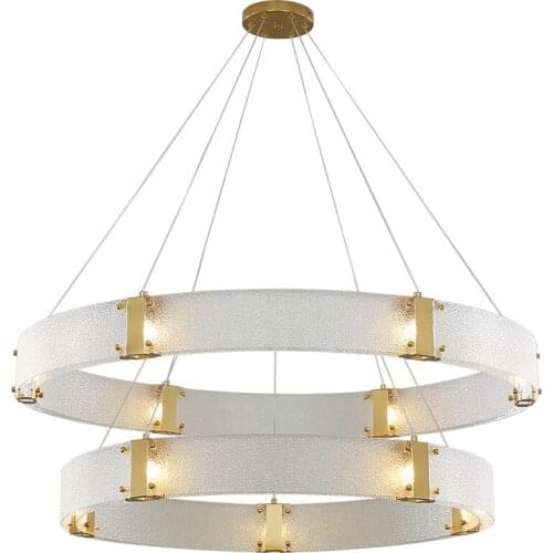 Modern Minimalist Pendant Lights Fashion Villa Hotel Lobby Circle Ring Hanging Lamp Nordic Art Decoration Glass Lighting Fxiture