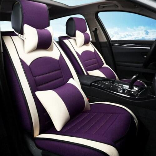 Special flax car seat covers for Seat ibiza leon 2 altea ateca accessories covers for vehicle seat car-styling 20 colors