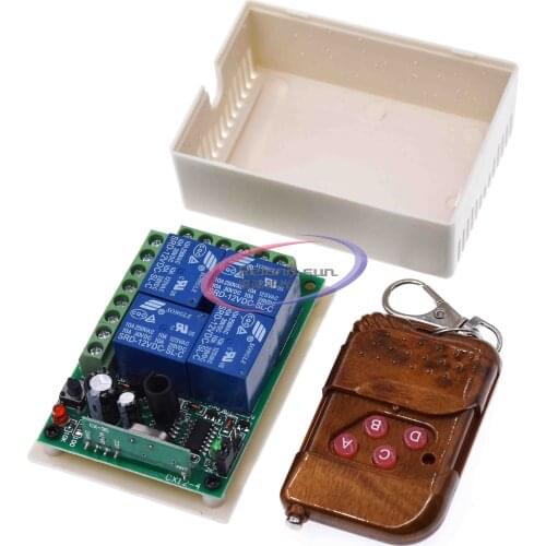 433Mhz Universal Wireless Remote Control Switch DC 12V 4CH relay Receiver Module With 4 channel RF Remote 433 Mhz Transmitter