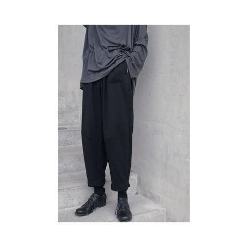 Spring and autumn self-made trouser legs two wear straight high waist nine-point trousers