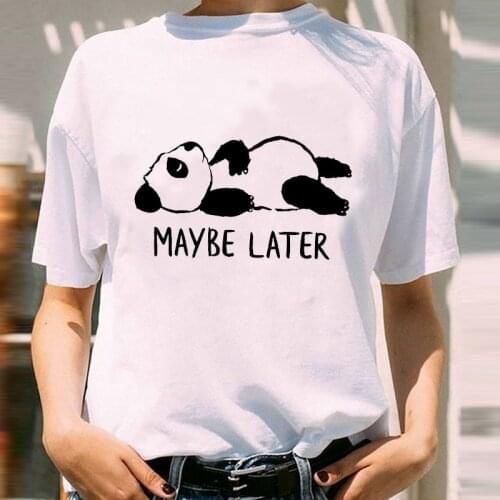 Women Graphic Panda Funny Animal Girl Cute Clothing 90s Cartoon Short Sleeve Lady Print Female Clothes Tops Tees Tshirt T-Shirt