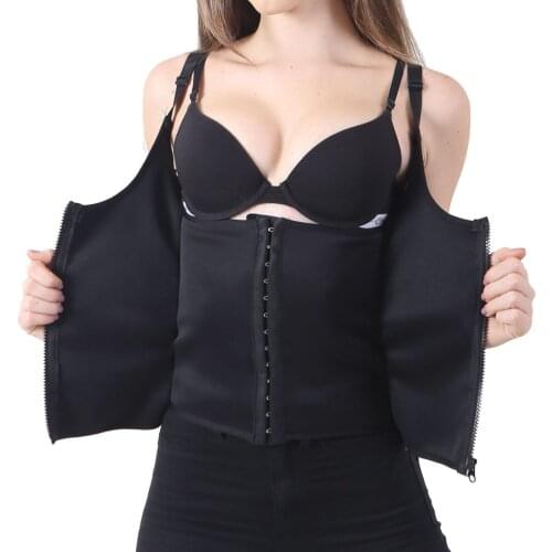 Womens Corset Waist Trainer Binders Shapers Zipper Sweat Body Shaper Female Slimming Vest Waist Trainer Workout Shaper Corset