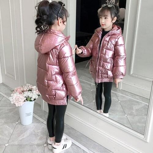 Girls winter cotton-padded jacket long down cotton cold jacket thick