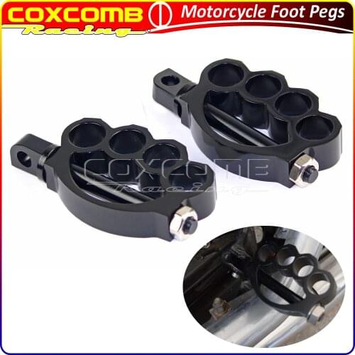 1Pair Universal Motorcycle Male-Mount Foot Pegs CNC Footprint Footrest Highway Peg For Harley Sportster Softail Dyna Road King