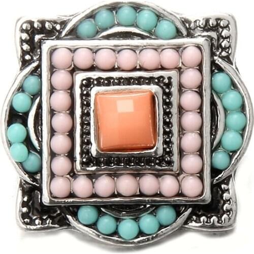 10pcs/lot Interchangeable Snap Jewelry Vintage Crystal Flowers 18mm Metal Snap Buttons for Metal Snap Button Bracelet Bangle