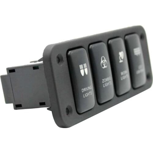 12V Waterproof Car Auto Boat On Off Rocker Toggle 4 Gang Switch Panel