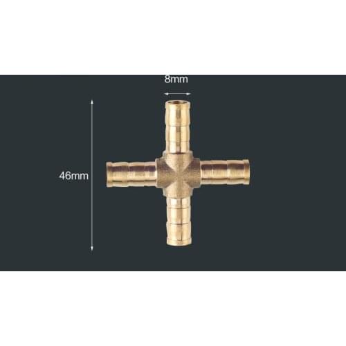 2 Pieces/bags Brass raccord tube Barb plumbing cross hose barb 6mm 8mm 10mm 12mm