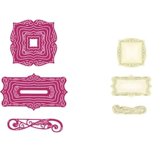 2021 Fancy Labels Metal Cutting Die Scrapbook Embossed Paper Card Album Craft Template Cut Die Stencils New for 2021 Arrive