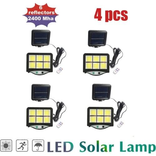 4pcs seperable 120LED Smart Solar Powered Lamp Motion Sensor solar Wall Light Garden Flood Solar Security Lamps Waterproof IP65