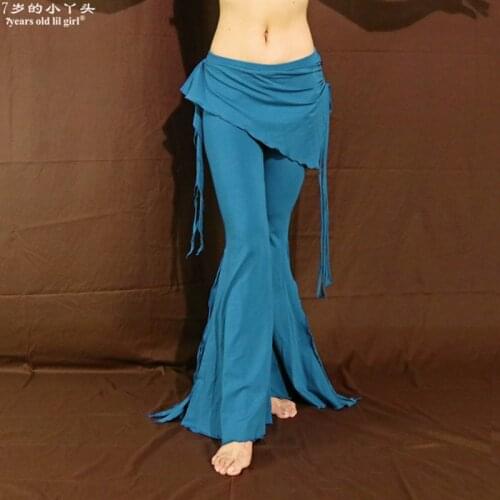 7years Old Lil Girl 2021 Tribal Fusion Belly Dance Pants Lycra Cotton Flare With Skirt BMM04-06