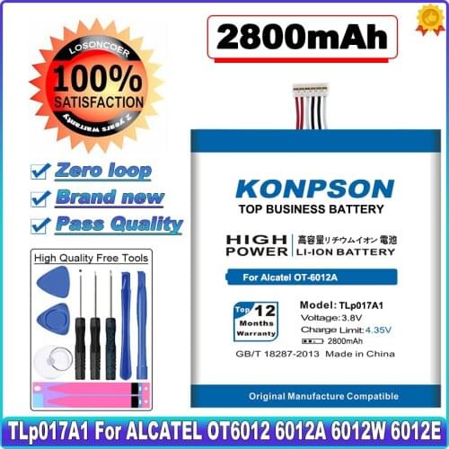 LOSONCOER 2800mAh TLP017A2 Battery For ALCATEL One touch idol mini Battery OT6012 6012A 6012W 6012E 6012D S530T TLp017A1 Battery