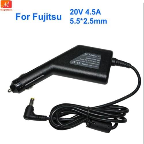 90W Car Charger 20V 4.5A Laptop DC Car Adapter For Fujitsu Amilo Gericom Lifebook C1110 X7595 S4572 E2000 D7500