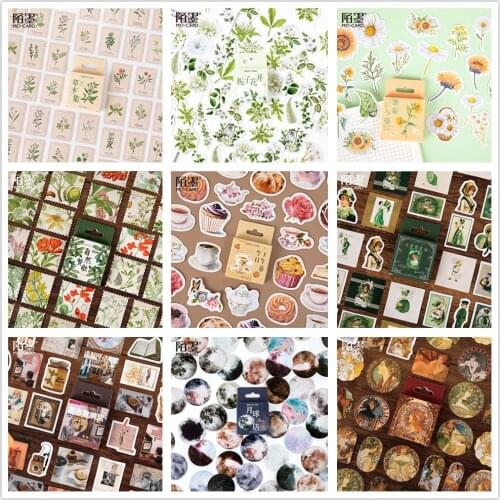 46 Styles can Choose) 2020 NEW Flowers Paper Stickers DIY Decoration for Phone Scrapbooking Washi Tape Vintage Wedding Label
