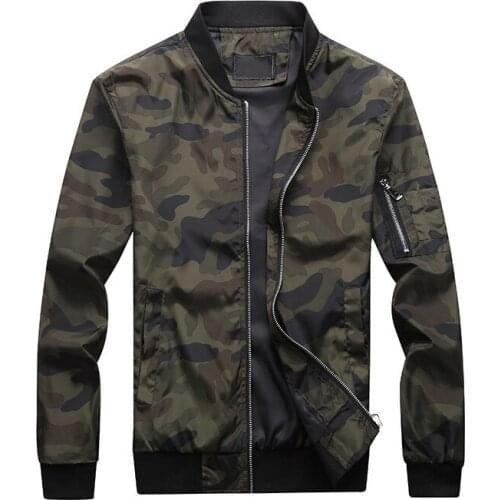 Spring Autumn Mens Jacket Coat Men Stand Collar Slim Camouflage Jacket Baseball Coat Male Windbreaker Outerwear Plus size 7XL