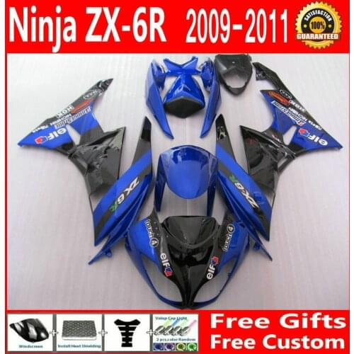 Cheap!! Dark Blue Fairings ZX-6R 2009 2011 2010 Fairing kit For Kawasaki ninja ZX6R 09 10 11 EMS free g61