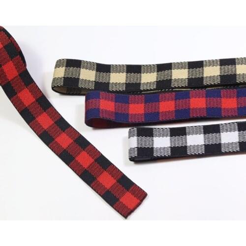 2.5 Cm Jacquard Color Grid Elastic Ribbon Clothing Bags Trousers Elastic Rubber DIY Sewing Accessories rubber band