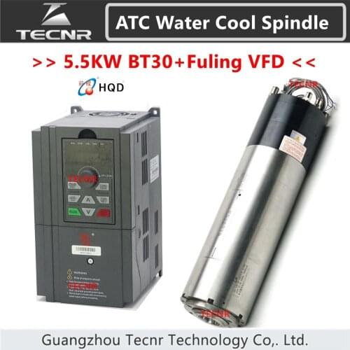 HQD 5.5KW ATC water cooled spindle motor 18000RPM BT30 220V 380V Automatic Tool Change spindle for mental GDL120-30-18Z/5.5