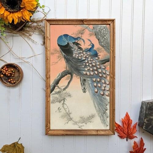 Peacock Art Print Japanese Wall Art Picture Canvas Painting Asian Wall Decor Peacocks Artwork Vintage Poster Home Decoration