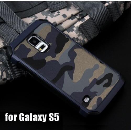 ITEUU S5 Army Camouflage Case for Samsung Galaxy S5 Cases Anti-knock Shockproof Silicone + PC Back Cover Shell for Samsung S5