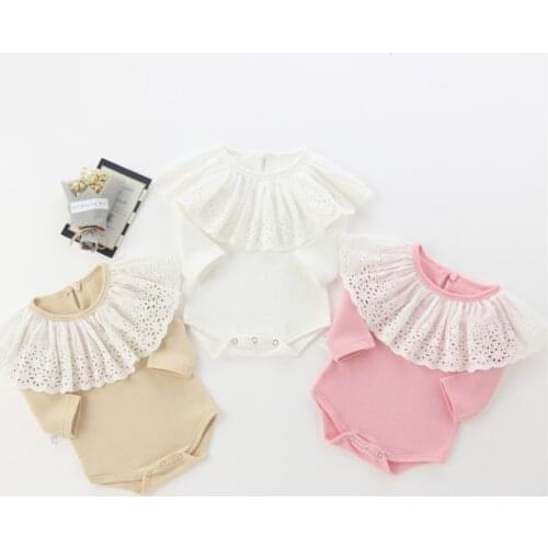 Infant Baby Clothes Princess Lace Collar Newborn Baby Girl Romper Long Sleeve Cotton Toddler Jumpsuit Girl Boy For Baby Romper