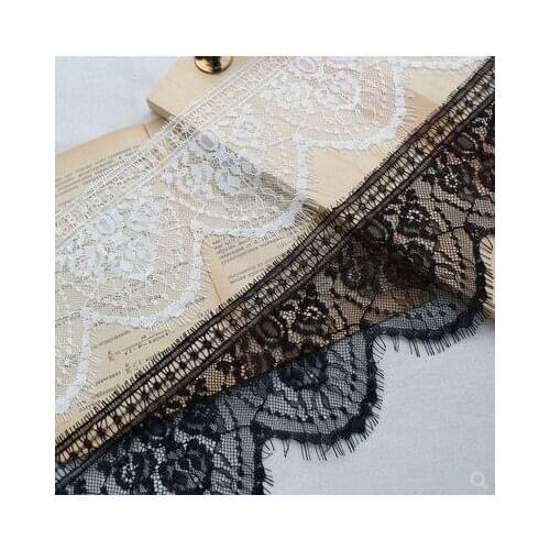 Wide 12cm Unilateral Retro Eyelash Lace Fabric Wedding Dress veil jewelry Collar Splicing Accessories 3M/pack