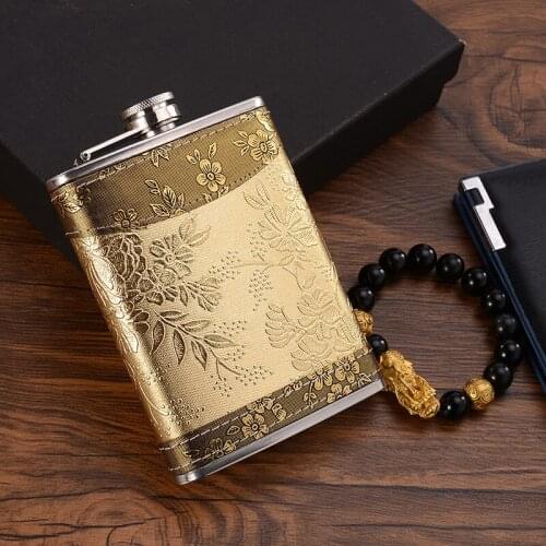 High-grade 304stainless Steel Mini Wine Pot with 8oz Outdoor Portable Thickened German Wine Bottle Whiskey Bottles Mens Gift