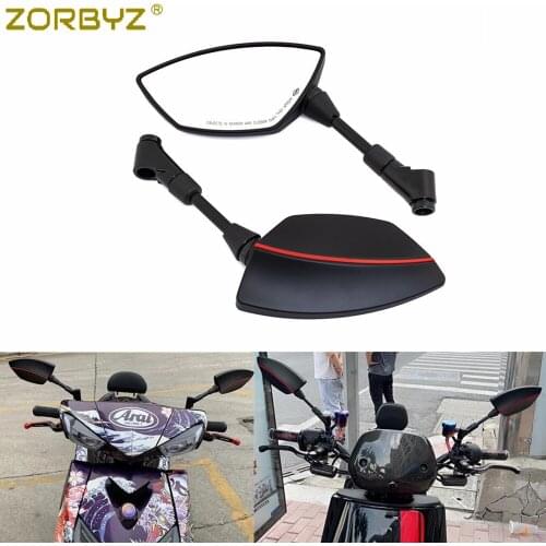 ZORBYZ Motorcycle Black Rearview Side Mirror For Honda Yamaha Electromobike Street Bike