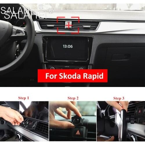 New Car Air Vent Mount Phone Holder Mobile Phone Stable Cradle Smart Phone Stand For Skoda Rapid Car Styling Bracket Accessories