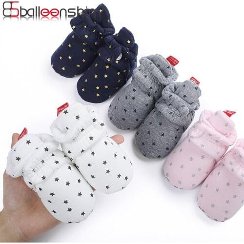Toddler Newborn Baby Crawling Shoes Winter Warm Cotton Shoes For 0-1year Childrens Toddler Shoes Indoor Soft Thicken Shoes 12CM